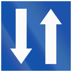 Historic road sign in Finland - Passing place  (1937-1974)