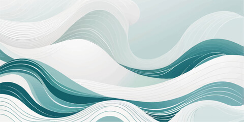 An abstract blue background with a flowing wave pattern and wavy lines for a dynamic aquatic concept