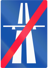 Historic road sign in Finland - Motorway ends (1962-1982)