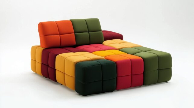 Colorful modular sofa design in modern style for versatile seating options and interior decoration