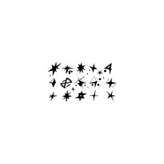 
Set of black silhouettes of sparkling stars design