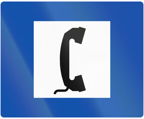 Historic road sign in Finland - Public telephone (1982-2007)