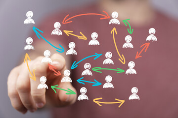 Image depicting a network of people, collaboration, teamwork, connection, communication, and growth.