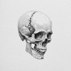 Detailed skull drawing
