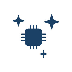 Artificial intelligence icon in flat style