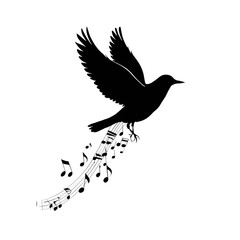 Elegant Bird Silhouette Soaring