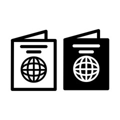 passport icon line and solid icon