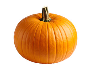 Obraz premium A vibrant orange pumpkin with a smooth and distinct ribbed texture, perfect for autumn decorations and recipes.