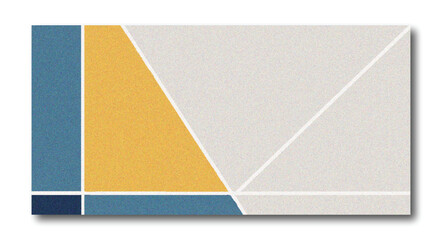 Abstract Minimal Geometric Composition Background with Yellow and Blue Color Blocks and Grain Texture