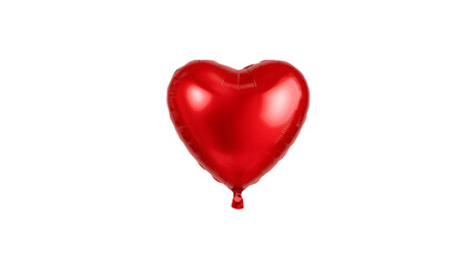 Inflated red heart balloon isolated on white background for love romance celebration and party decoration