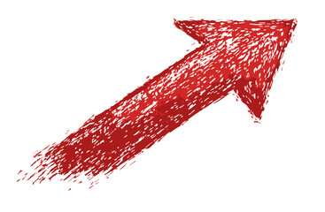 インパクトある手描き赤矢印イラスト