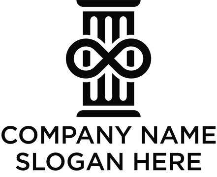 a combination of the house pillar logo with the infinite logo in the middle