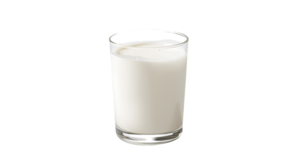 Glass of milk isolated on white background for dairy nutrition health beverage and breakfast design illustration