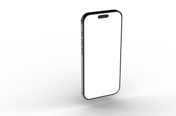 High-quality image of a modern smartphone with a blank screen, ideal for app presentations or website mockups.