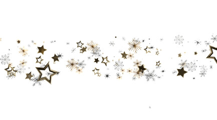 Elegant golden stars and sparkles on white. Perfect for holidays, celebrations, and winter designs.