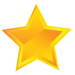 Vector Illustration of 3D star shape with gradient icon