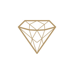 minimalist diamond logo vector, simple line icon for jewelry, gemstones, and luxury brand design illustration