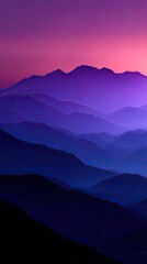 Mountain ranges at dusk with gradient colors