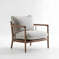 Minimalist Lounge Chair with Wooden Frame