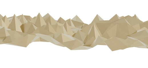 High-resolution image of an abstract beige low poly mountain range, perfect for backgrounds, textures, and design projects.  Clean, modern, and versatile.