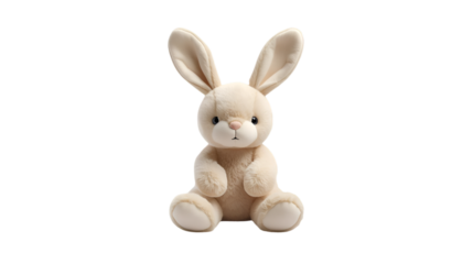 Teddy bunny toy isolated on white background for cute kids plush doll childhood and gift design illustration