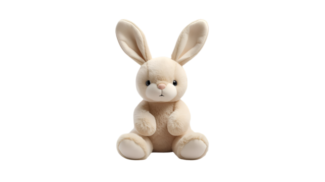 Teddy bunny toy isolated on white background for cute kids plush doll childhood and gift design illustration
