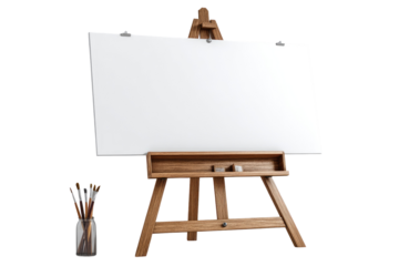 Empty Whiteboard Mockup High Definition on Transparent Background