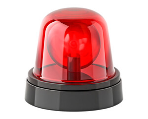 Red flashing emergency beacon light isolated on a transparent background alarm alert