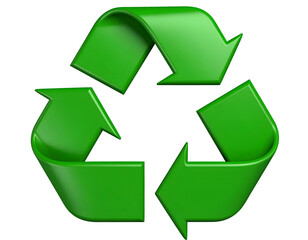 Obraz premium A vibrant green recycling symbol emphasizing sustainability and environmental responsibility in modern design.