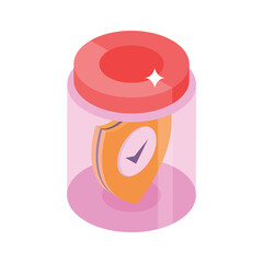 Modern isometric icon of savings account