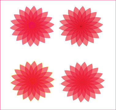 Set of Pink Flowers
