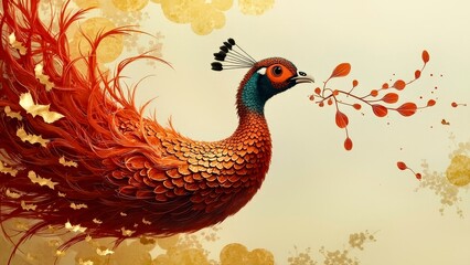 Artistic creation scenes of birds