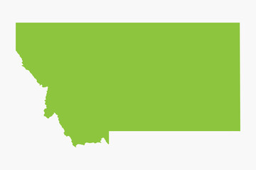 Vector graphic artwork suitable for print and web containing flat detailed map of MONTANA