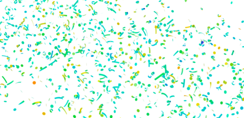 Festive confetti background with teal, green, and yellow elements. Perfect for celebrations, parties, and events.
