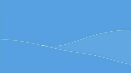 abstract blue sky background with smooth white wave lines in minimal modern flat design style