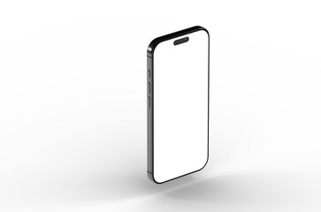 High-quality photo of a black smartphone with a blank screen, perfect for app presentations or website mockups. Download now!