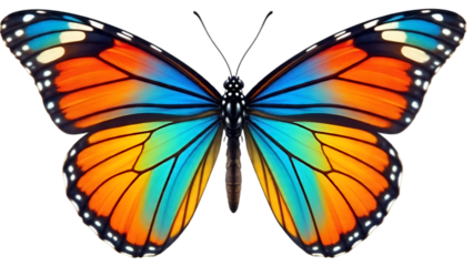 Colorful Butterfly Insect Real Macro Photography Isolated White