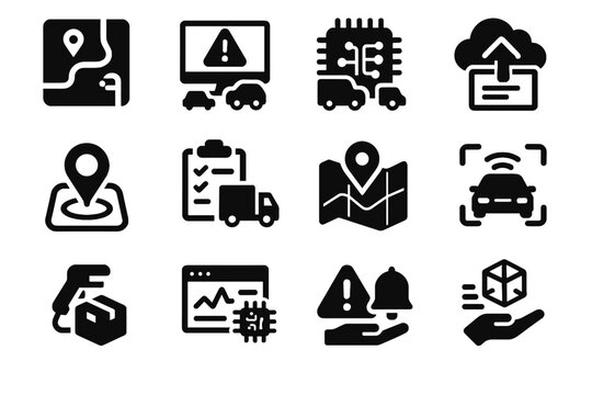 Monitor vector planner interface ai system dispatcher delivery tools logistics cloud icon