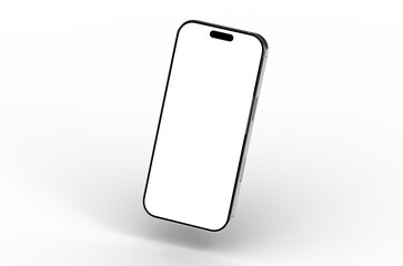High-quality image of a modern smartphone with a blank screen, perfect for app presentations or website mockups. Clean design, isolated on white.