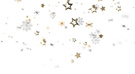 Elegant winter design with gold stars and snowflakes. Perfect for holidays, celebration, and winter themes.