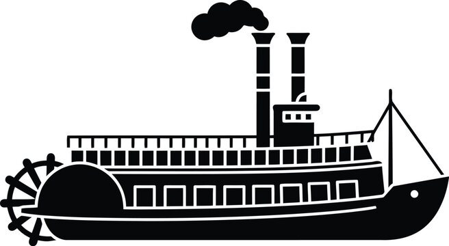 Vintage steamboat illustration scalable vector graphic for nautical themes