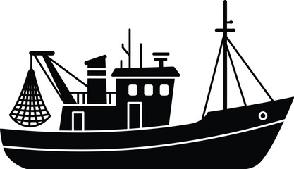 Versatile fishing boat vector illustration scalable eps file for maritime design