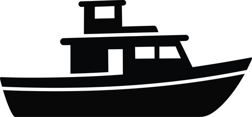 Classic tugboat silhouette vector illustration nautical transportation icon scalable eps graphic