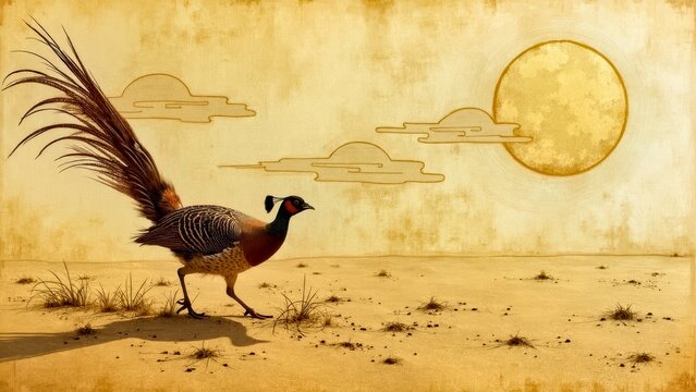 Artistic creation scenes of birds