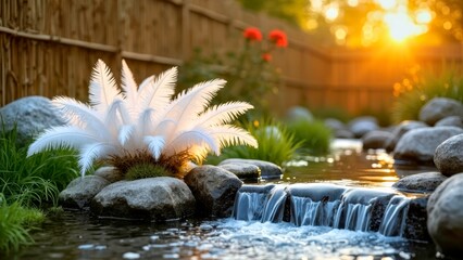 Scenes of outdoor streams and plants