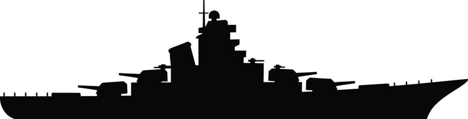Silhouette warship vector art scalable eps illustration © @ahmedmaynul