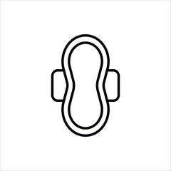 Sanitary napkin icon. Menstrual pad and Female hygiene symbol. Vector illustration for web design. Linear style napkin icon. Editable stroke.