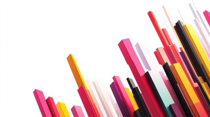 Abstract geometric shapes, vibrant colors,  modern design.  Dynamic, layered,  3D forms