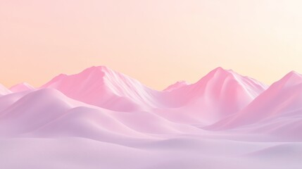 Pastel pink mountains landscape