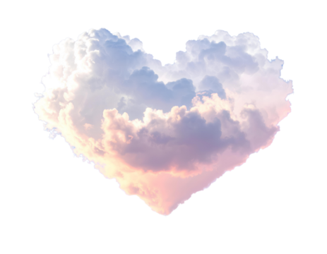 Firefly_PNG Heart cloud evening sky pastel heart-shaped atmosphere. (2)